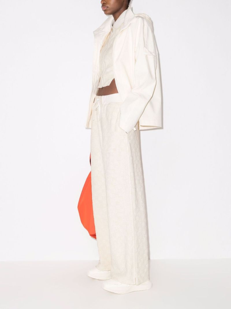 Wide Leg Jacquard Track Pants