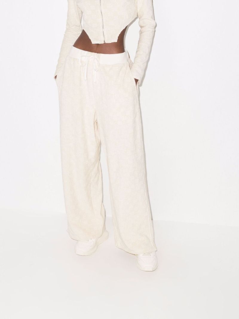 Wide Leg Jacquard Track Pants