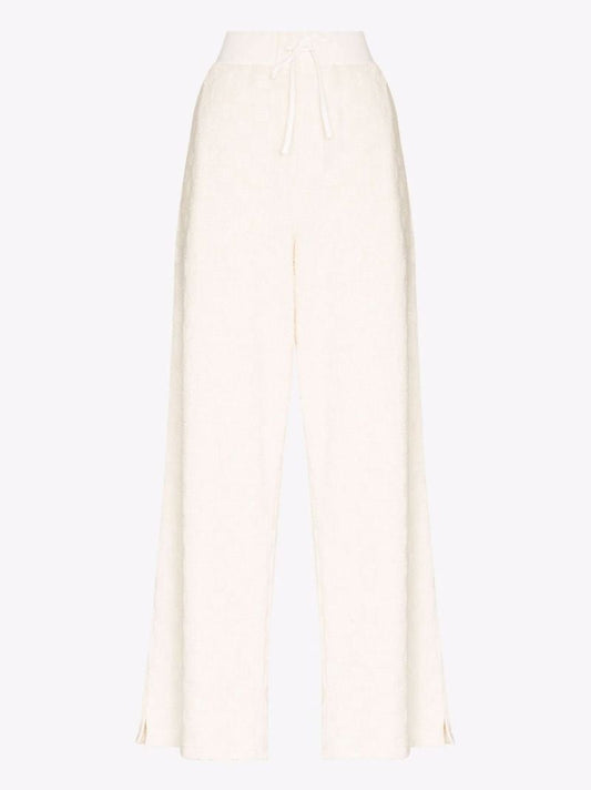 Wide Leg Jacquard Track Pants