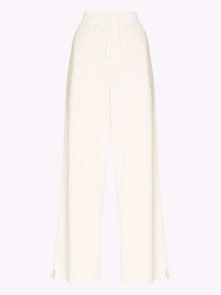 Wide Leg Jacquard Track Pants