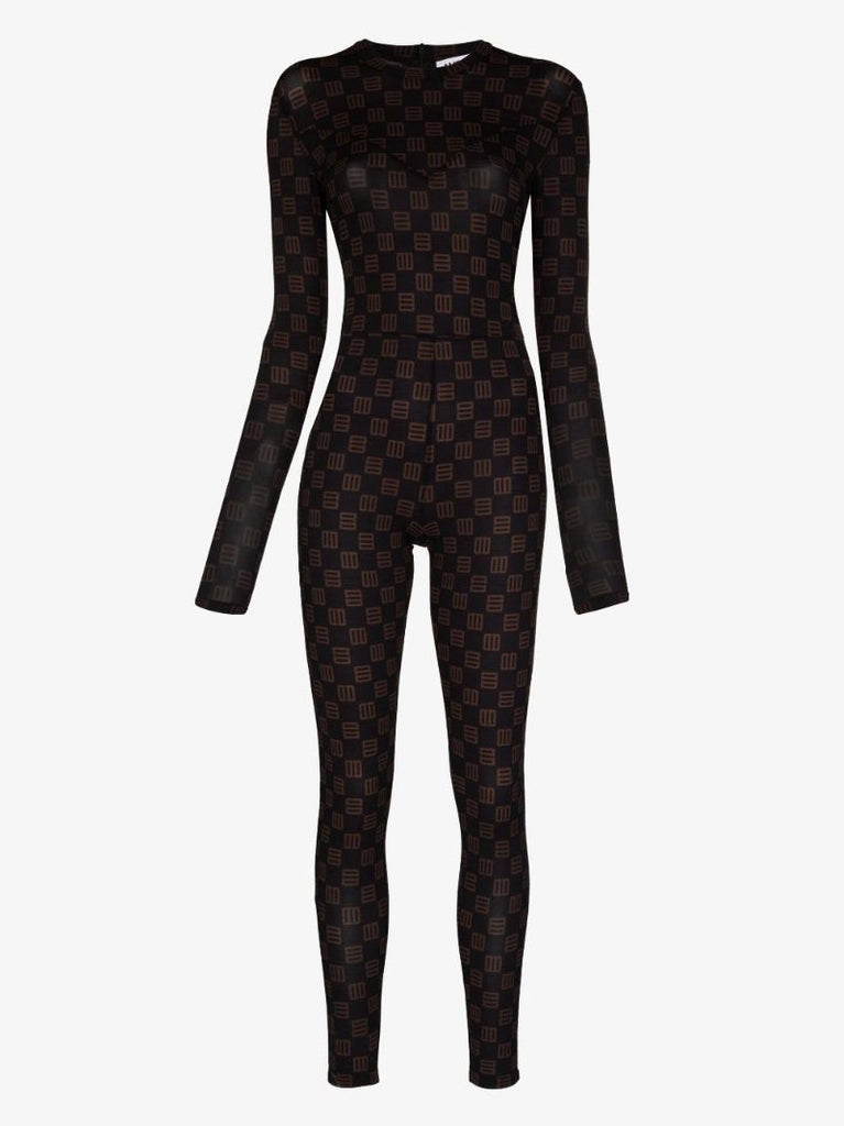 Monogram Print Catsuit