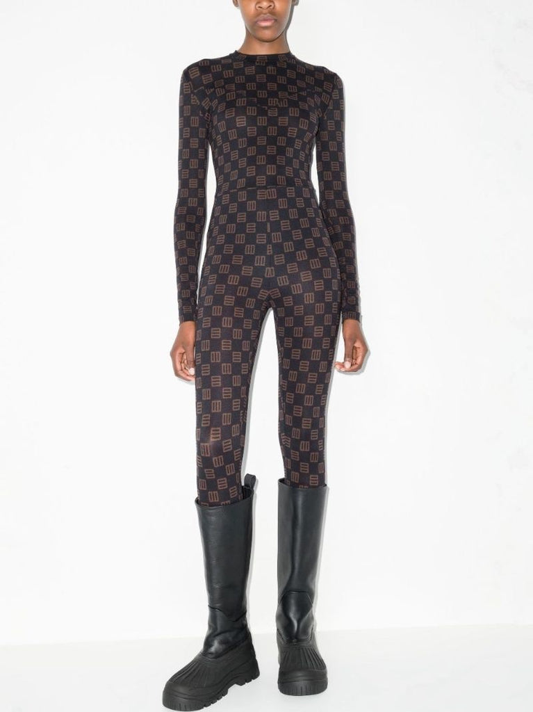 Monogram Print Catsuit