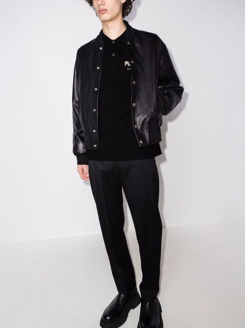 Black Graffiti Logo Cotton Polo Shirt