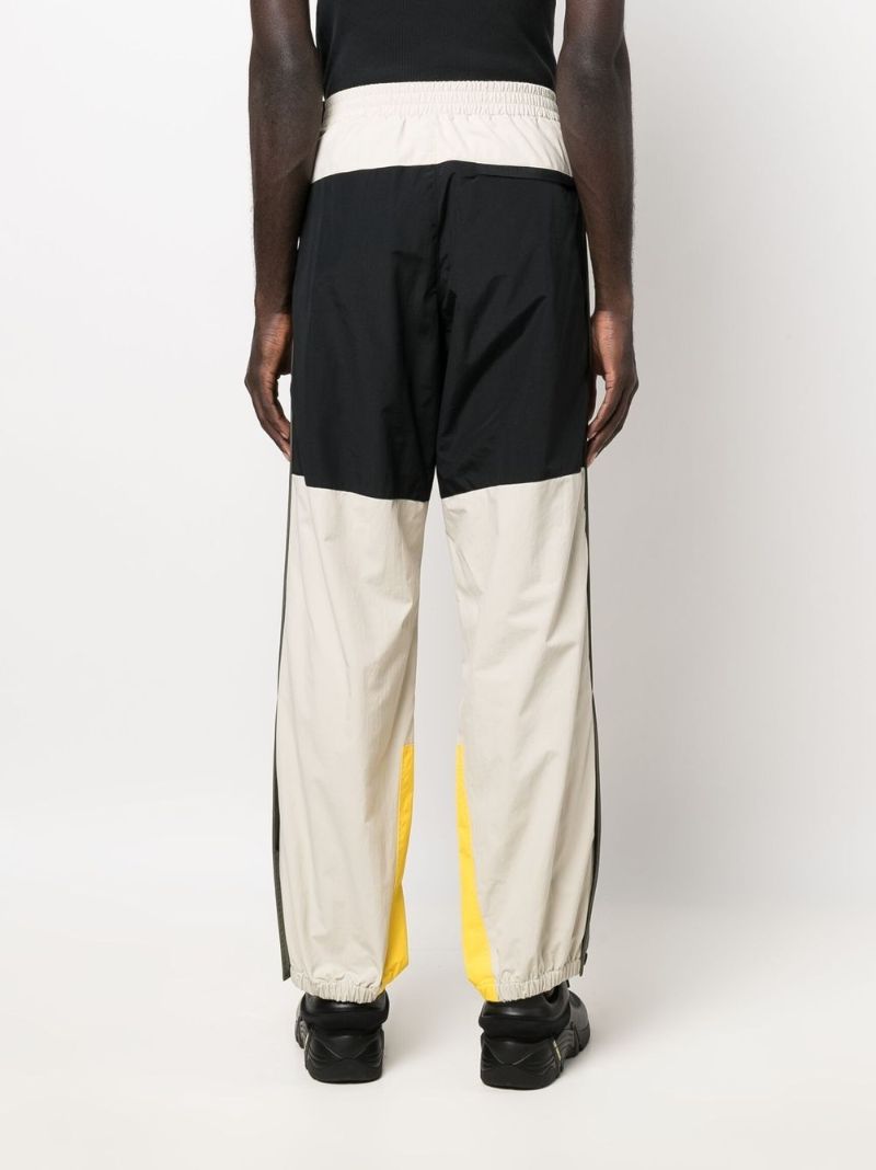 Neutral Colourblock Straight Leg Trousers