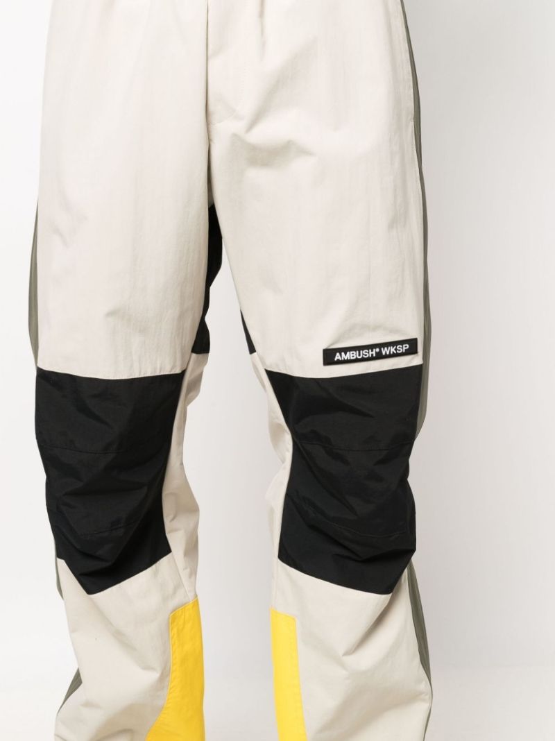Neutral Colourblock Straight Leg Trousers