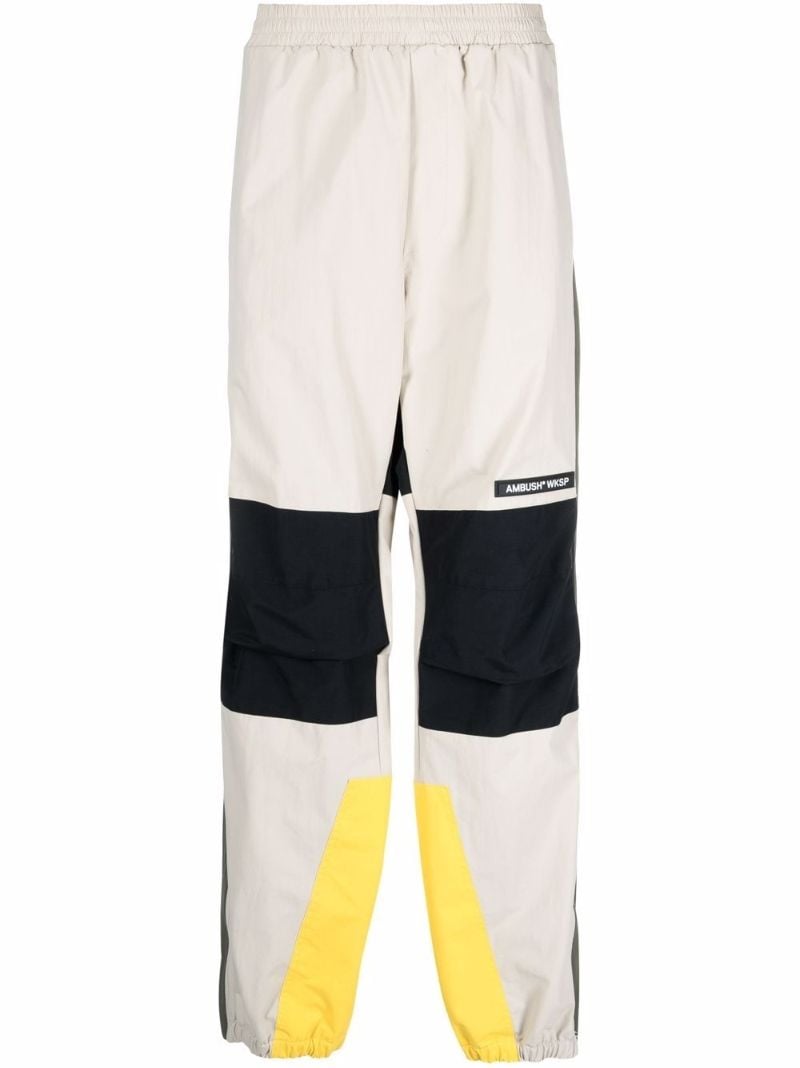 Neutral Colourblock Straight Leg Trousers