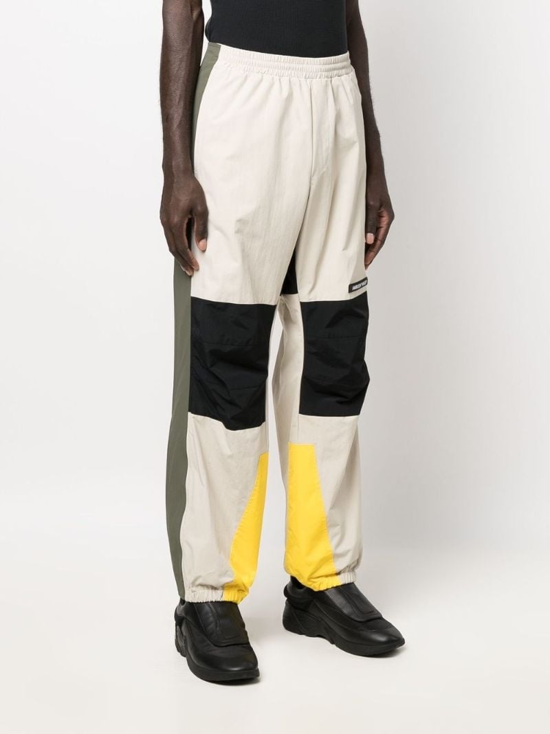 Neutral Colourblock Straight Leg Trousers