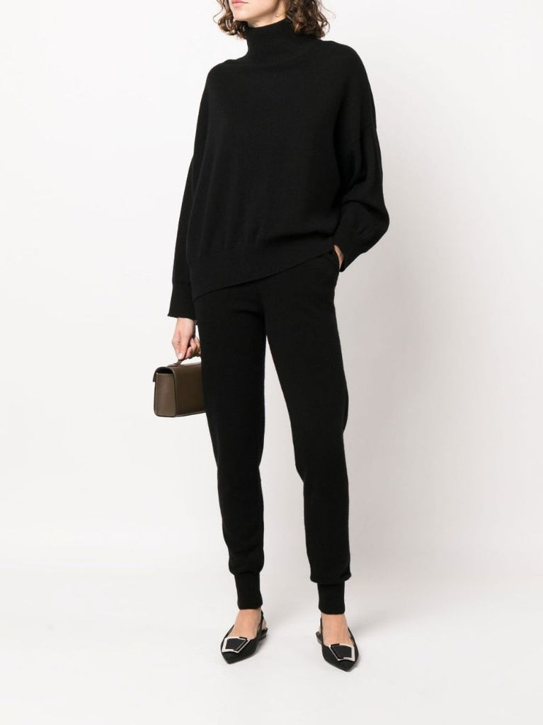 Black Maddelena Cashmere Track Pants