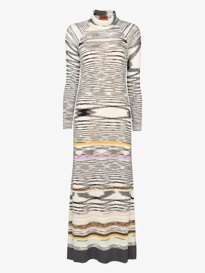 Striped Wool Maxi Dress
