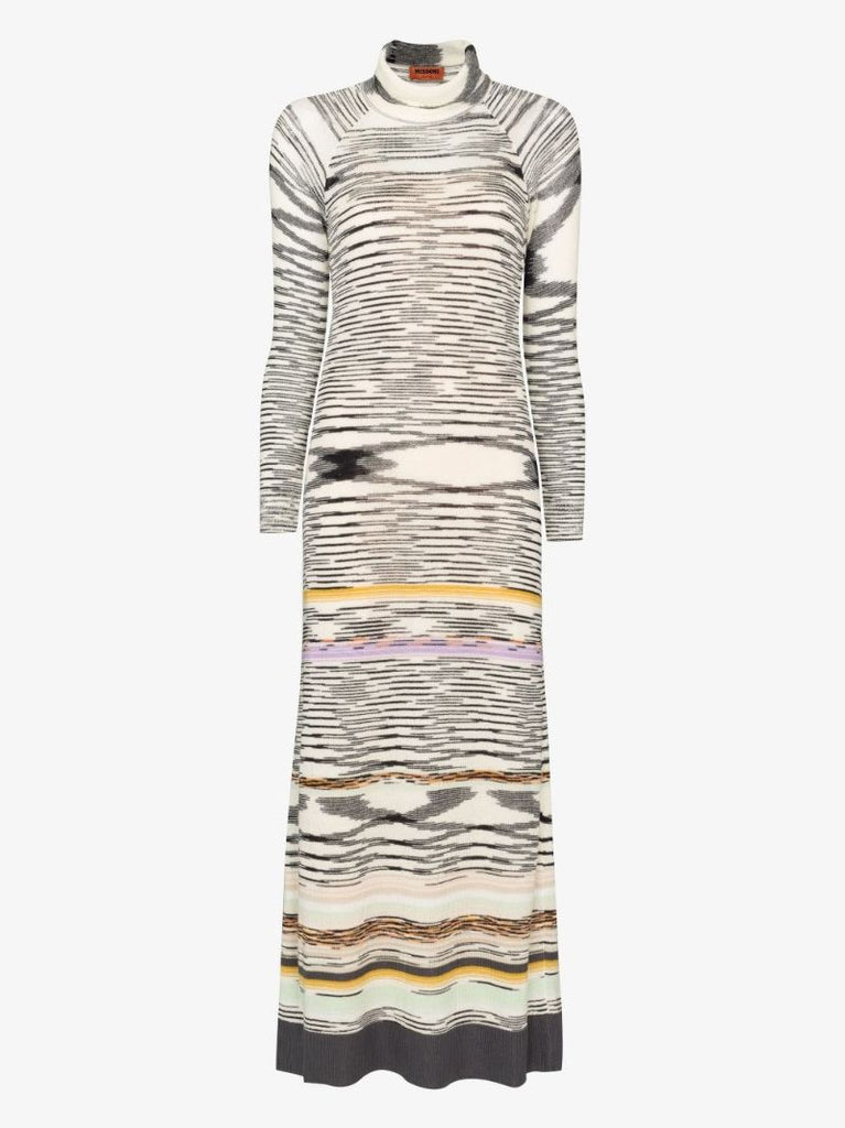 Striped Wool Maxi Dress