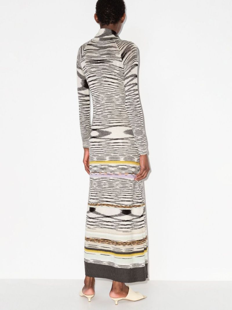 Striped Wool Maxi Dress
