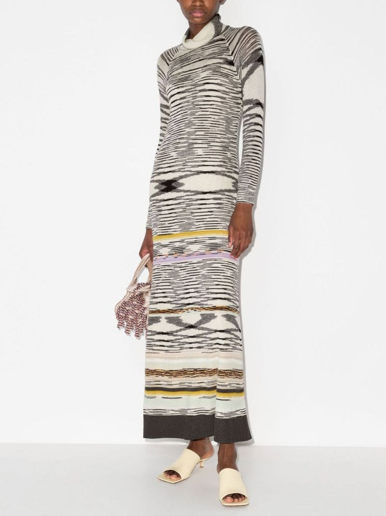 Striped Wool Maxi Dress