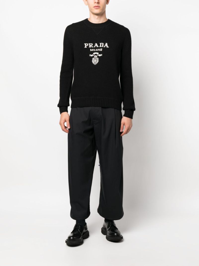 Black Logo Intarsia Sweater