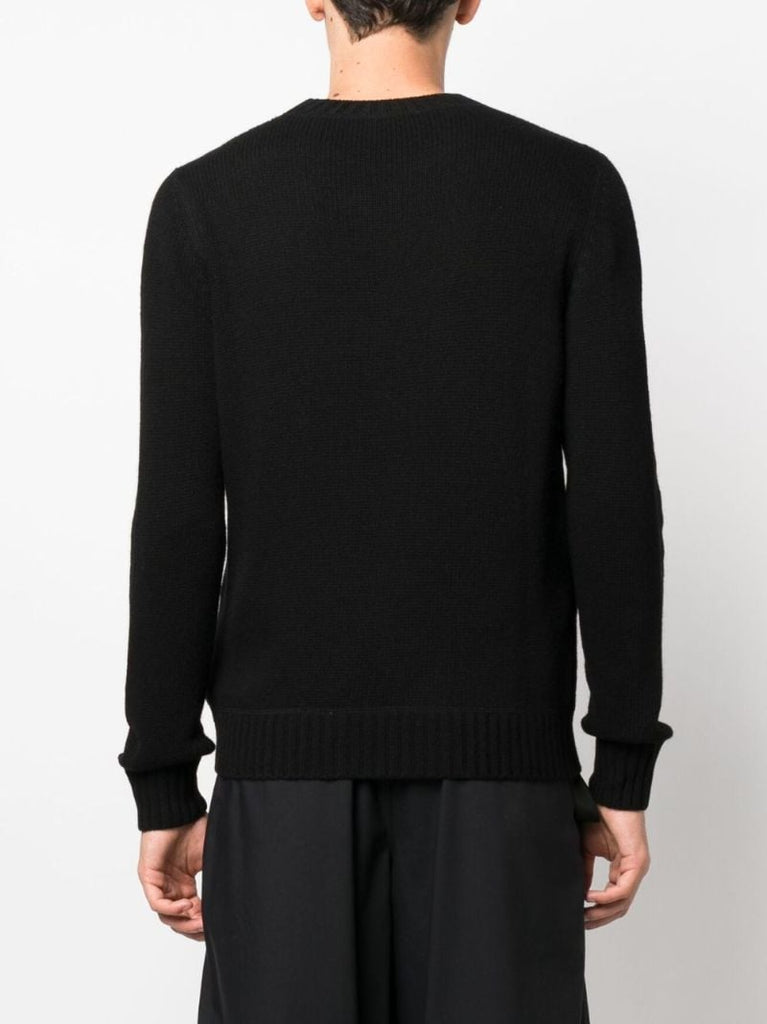 Black Logo Intarsia Sweater