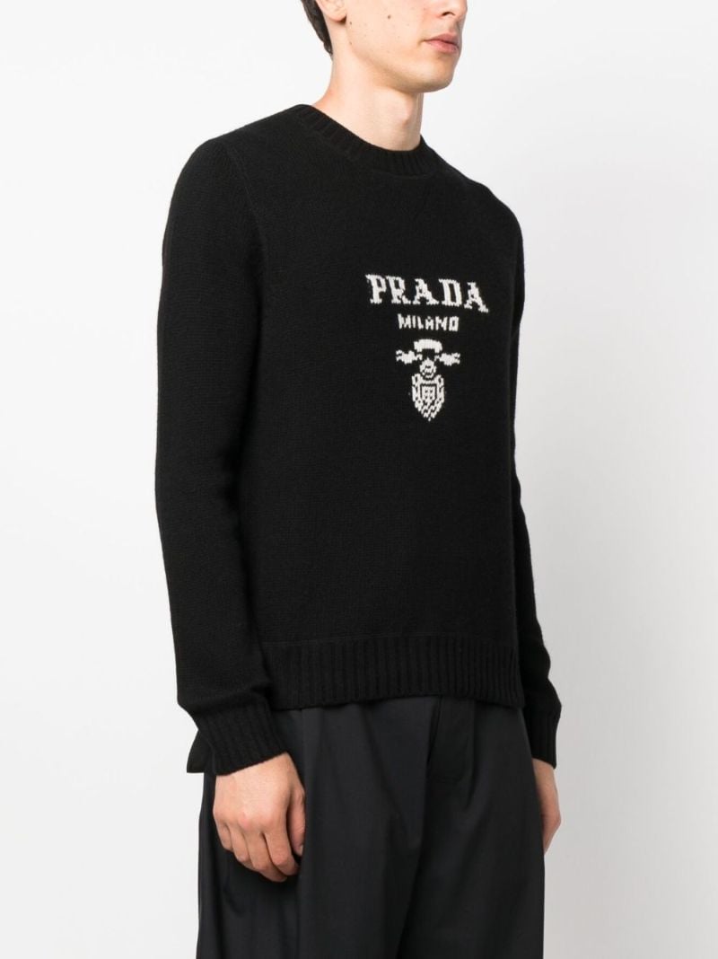 Black Logo Intarsia Sweater