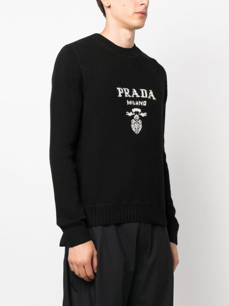 Black Logo Intarsia Sweater
