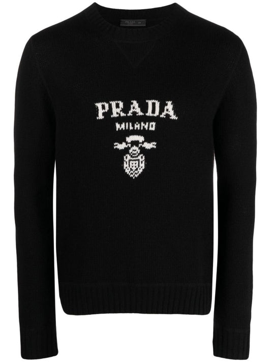 Black Logo Intarsia Sweater