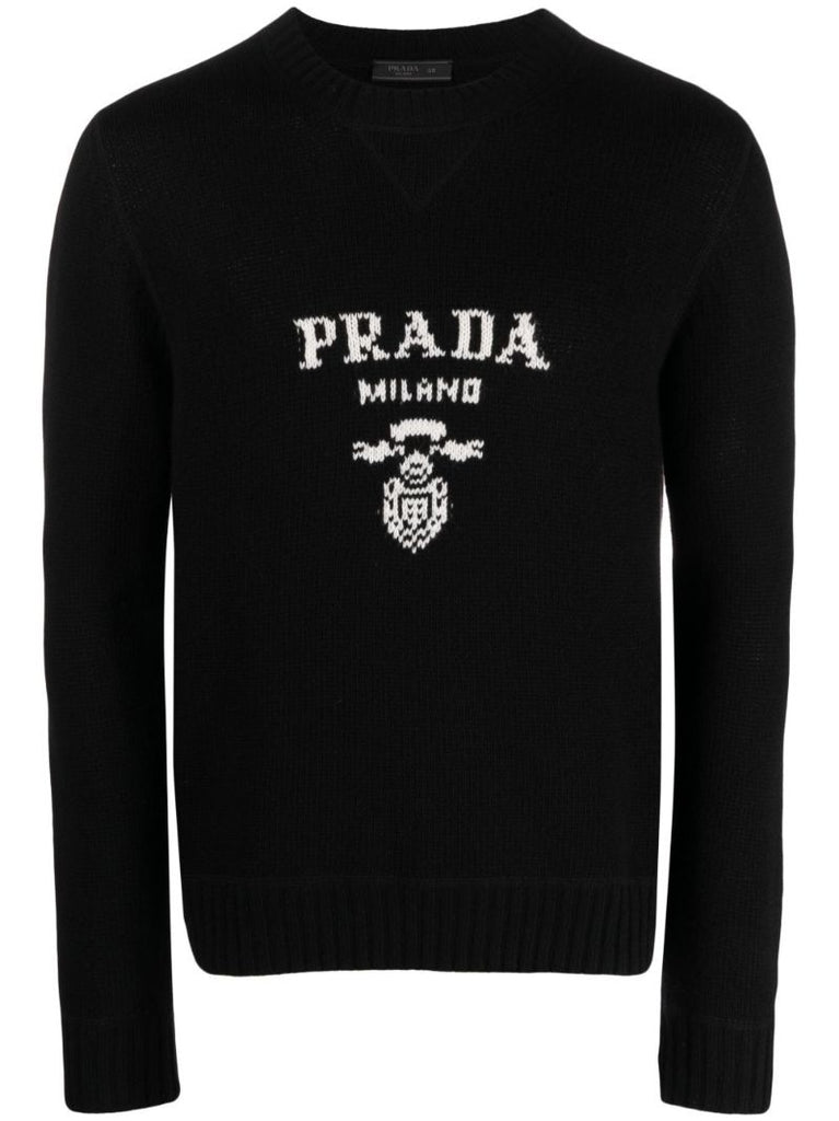Black Logo Intarsia Sweater