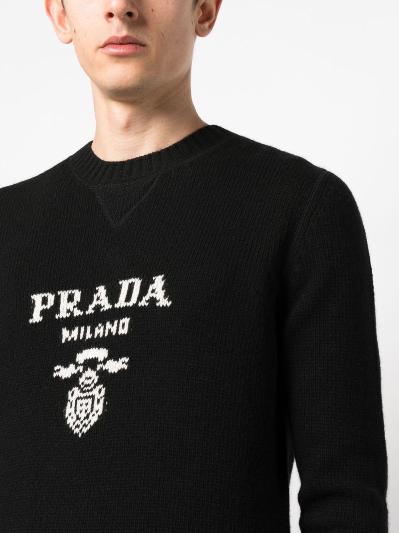 Black Logo Intarsia Sweater