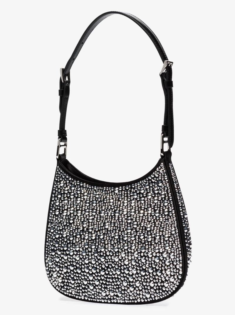 Silver Crystal Embellished Shoulder Bag
