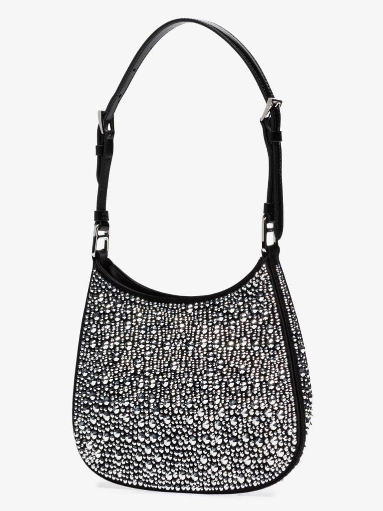 Silver Crystal Embellished Shoulder Bag