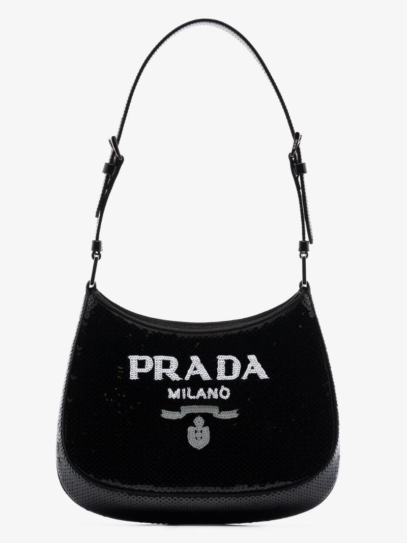 Black Cleo Sequin Shoulder Bag
