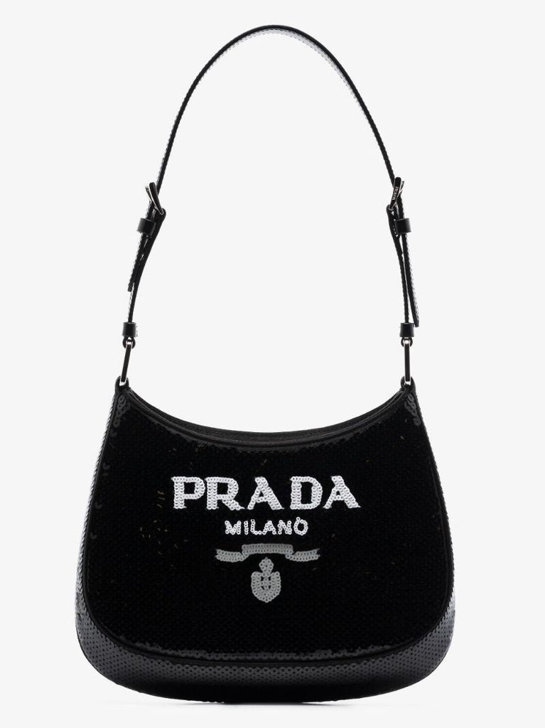 Black Cleo Sequin Shoulder Bag