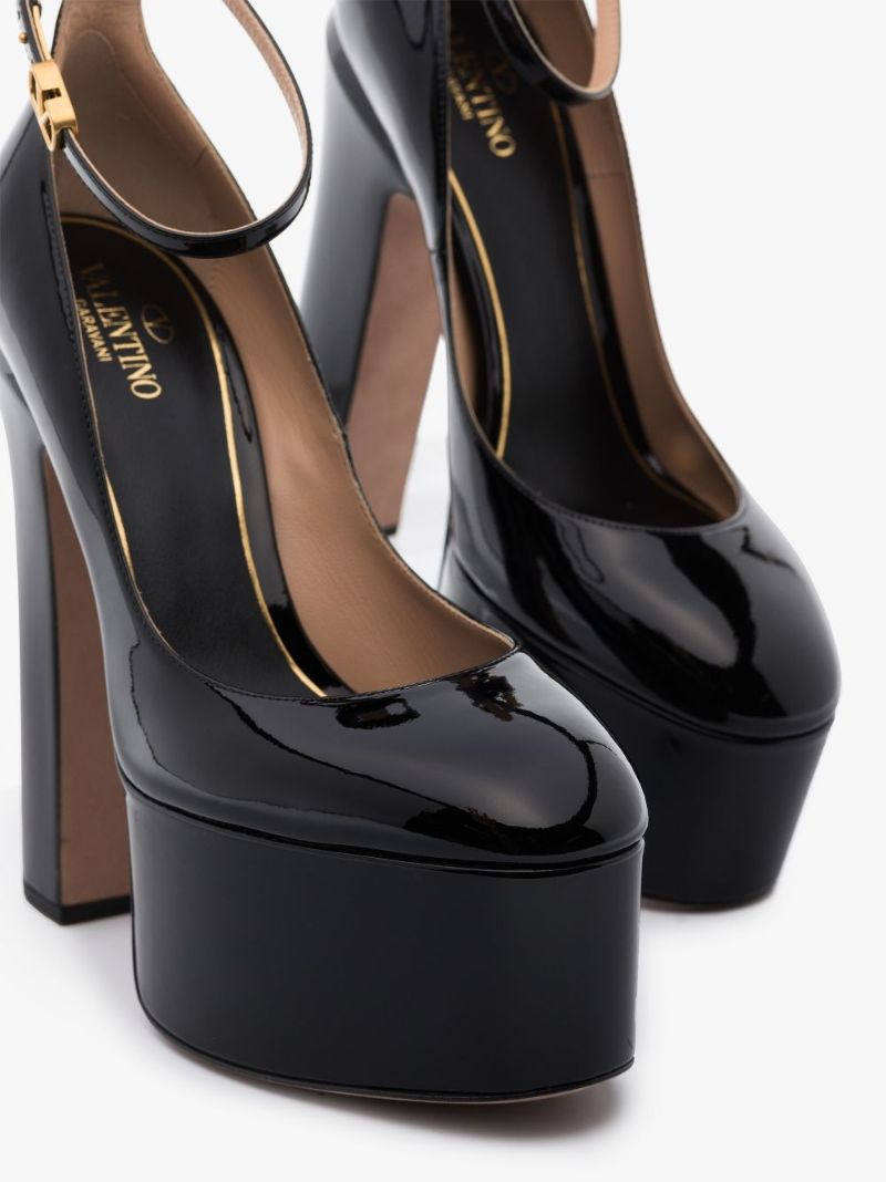Black Tan-go 155 Platform Patent Leather Pumps