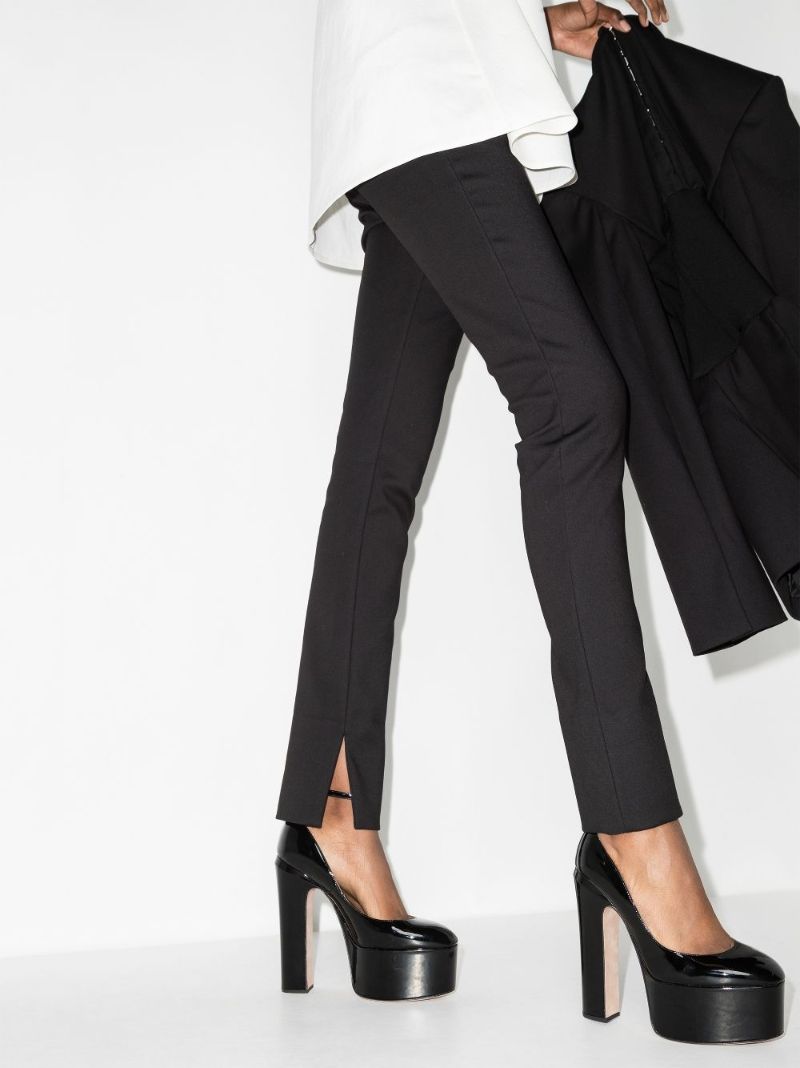 Black Tan-go 155 Platform Patent Leather Pumps