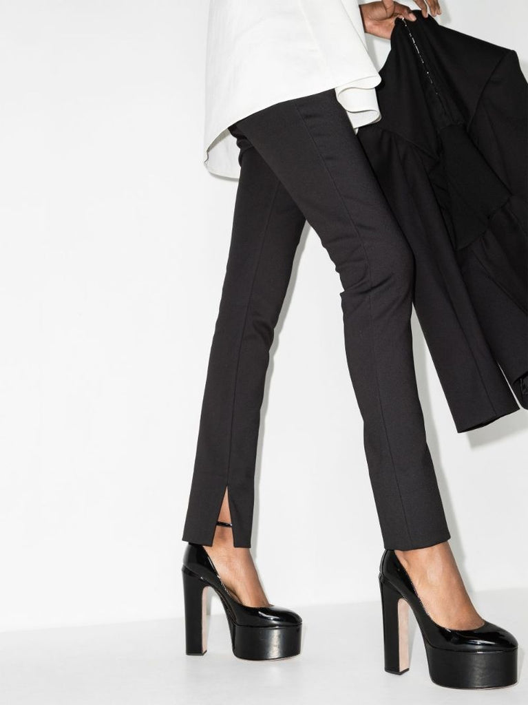 Black Tan-go 155 Platform Patent Leather Pumps