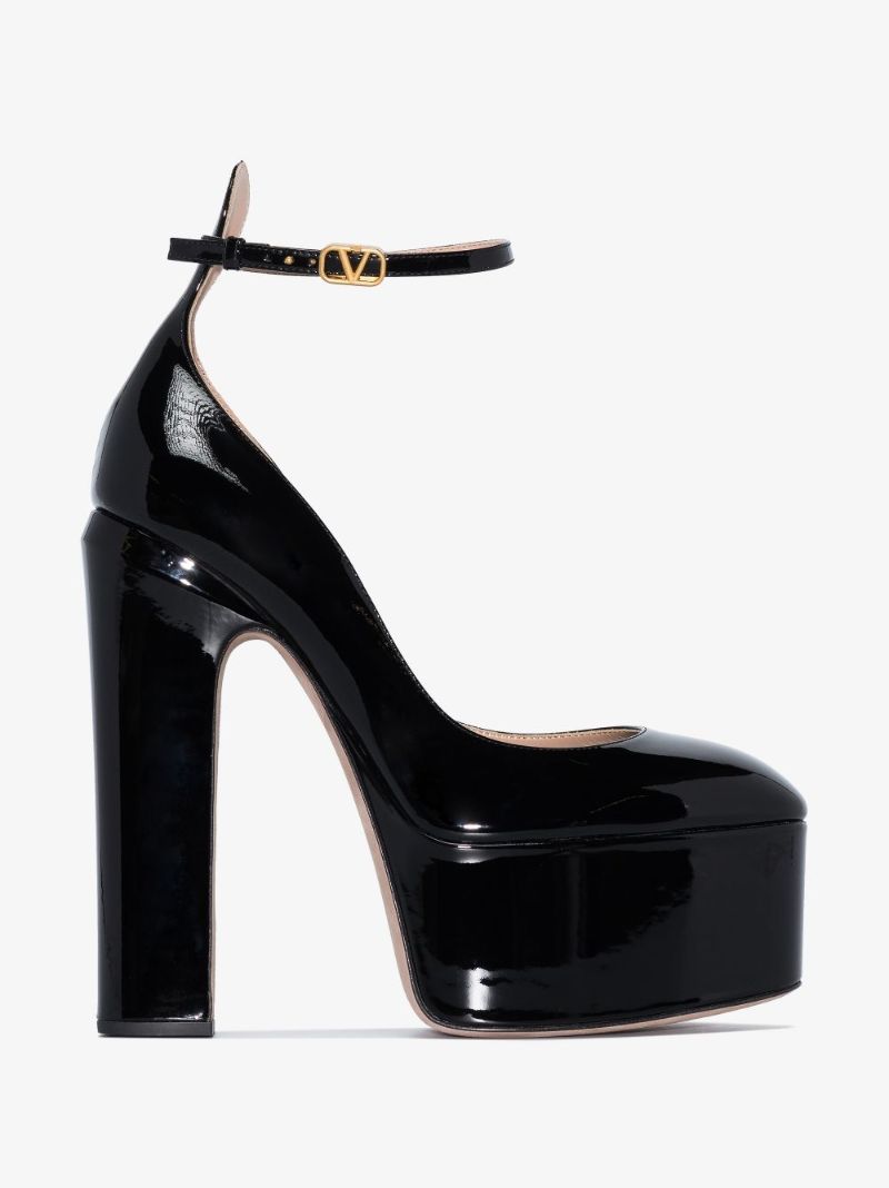Black Tan-go 155 Platform Patent Leather Pumps