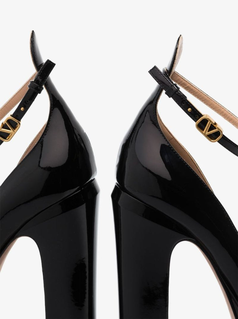 Black Tan-go 155 Platform Patent Leather Pumps