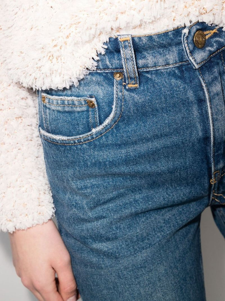 Cropped Straight Leg Jeans