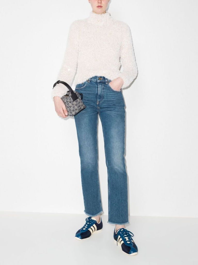 Cropped Straight Leg Jeans