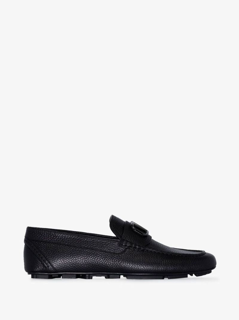Black Vlogo Signature Leather Loafers