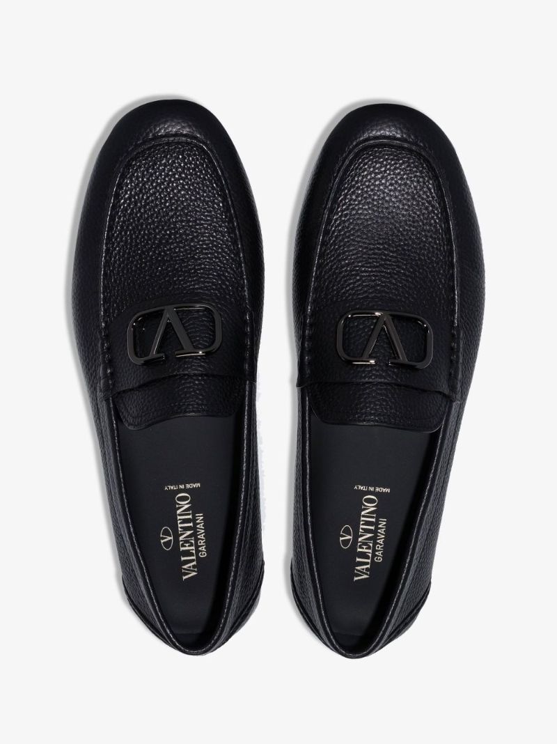Black Vlogo Signature Leather Loafers