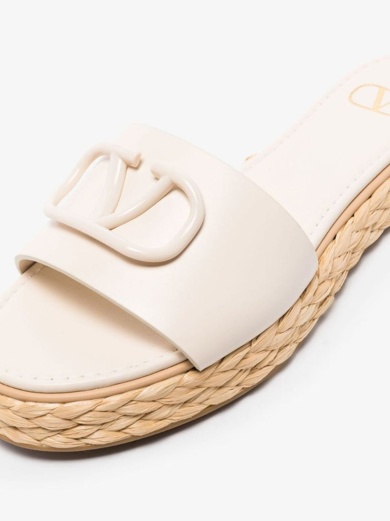 Neutral Vlogo Leather Slides