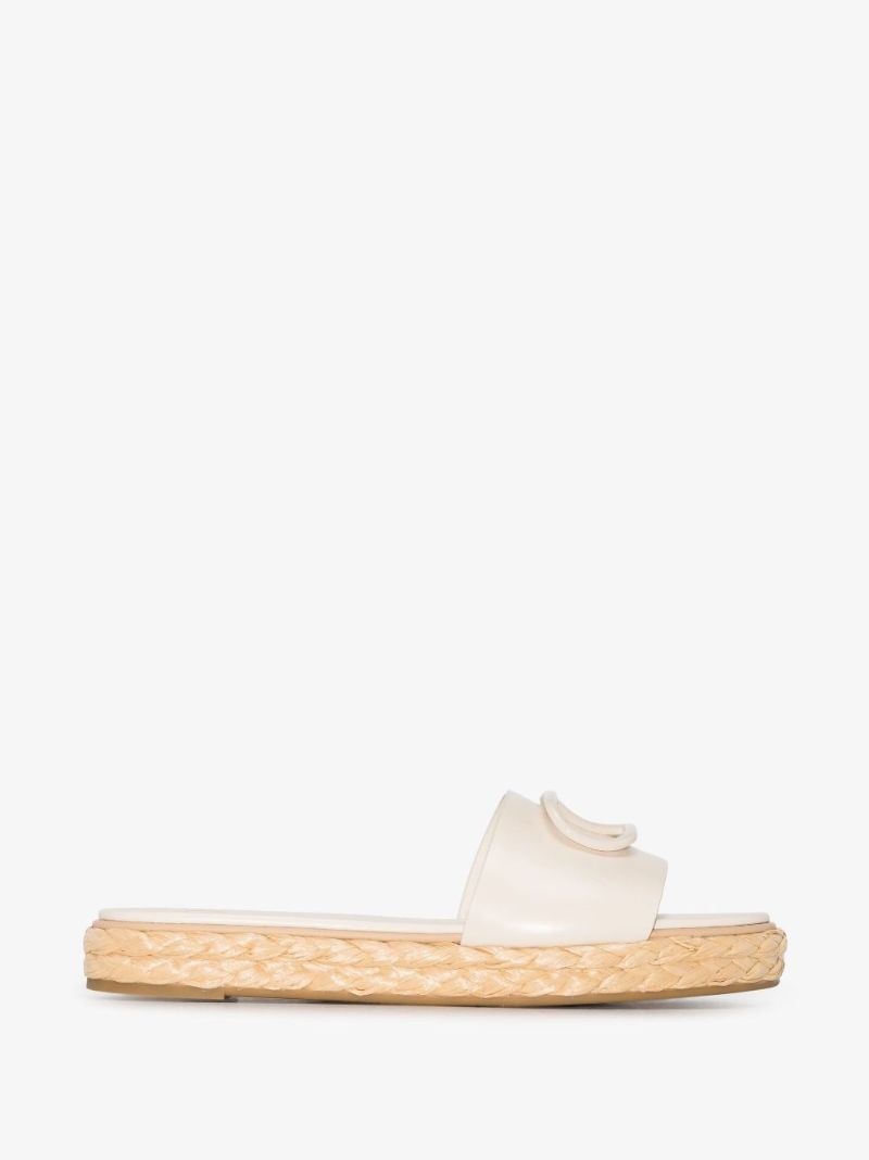 Neutral Vlogo Leather Slides