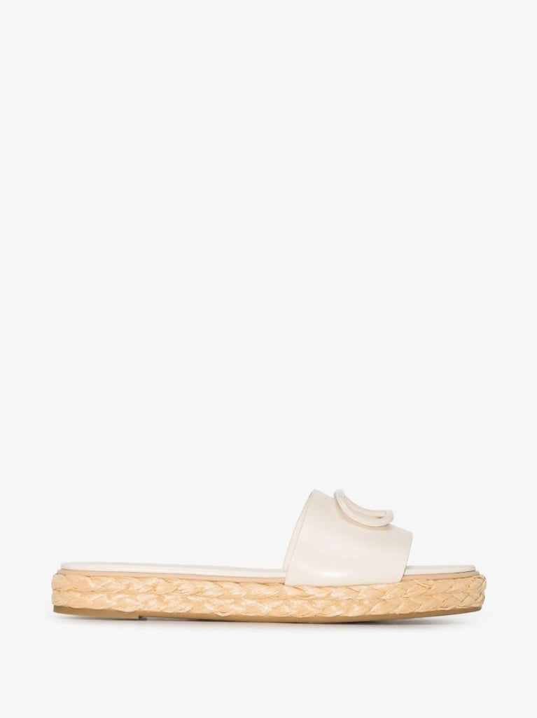 Neutral Vlogo Leather Slides