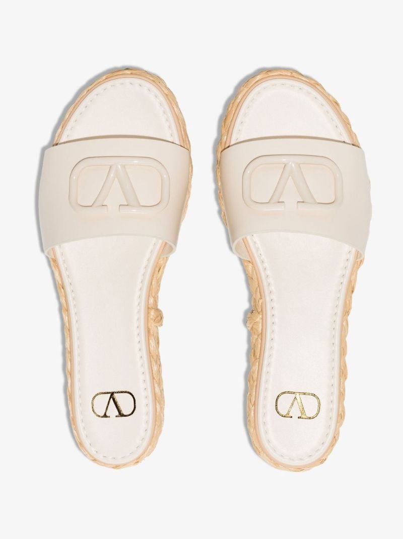 Neutral Vlogo Leather Slides