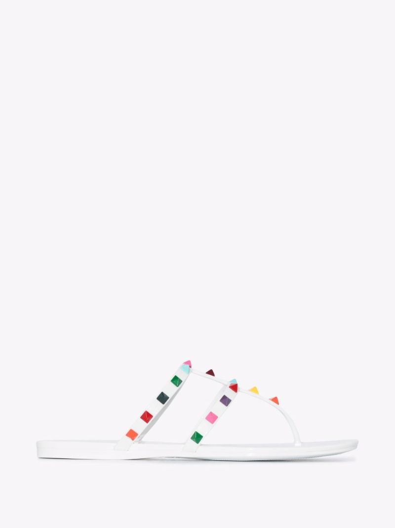 White Rockstud Rubber Sandals