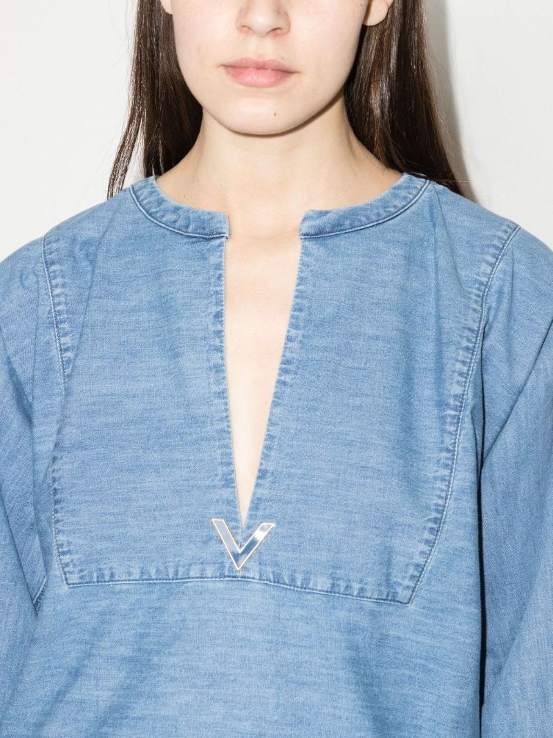 Vlogo Denim Kaftan Midi Dress