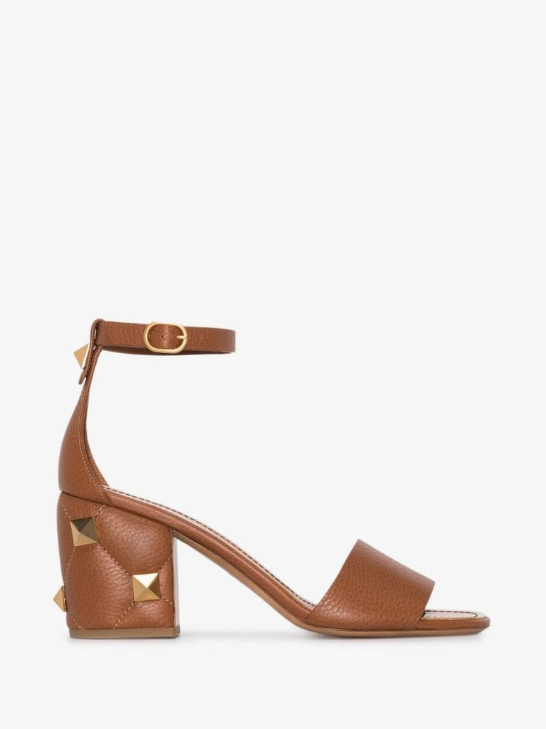 Brown Roman Stud 75 Leather Sandals