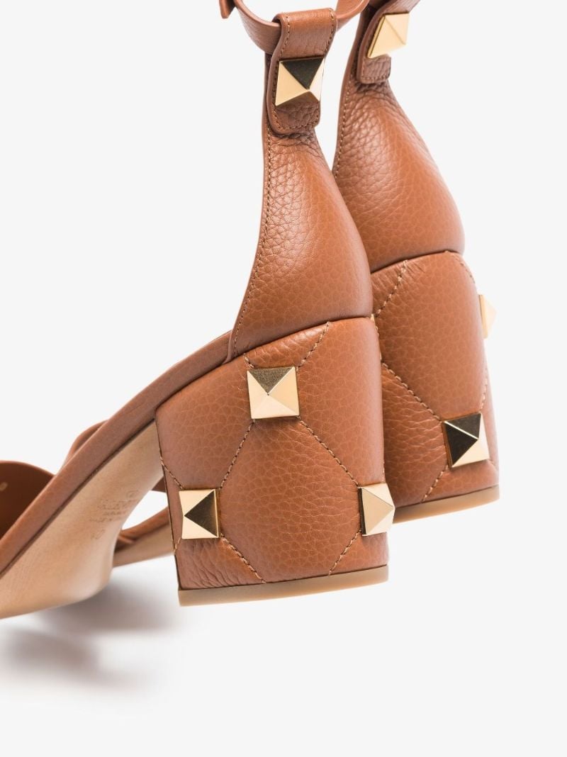 Brown Roman Stud 75 Leather Sandals