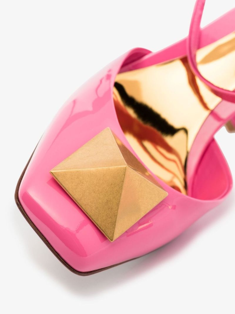 Pink One Stud 90 Leather Pumps