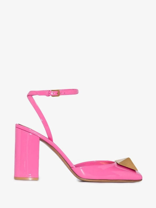 Pink One Stud 90 Leather Pumps