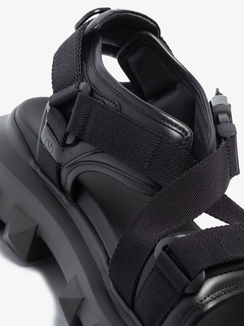 Black TrackstudÃ_x0082_Â leather Sandals