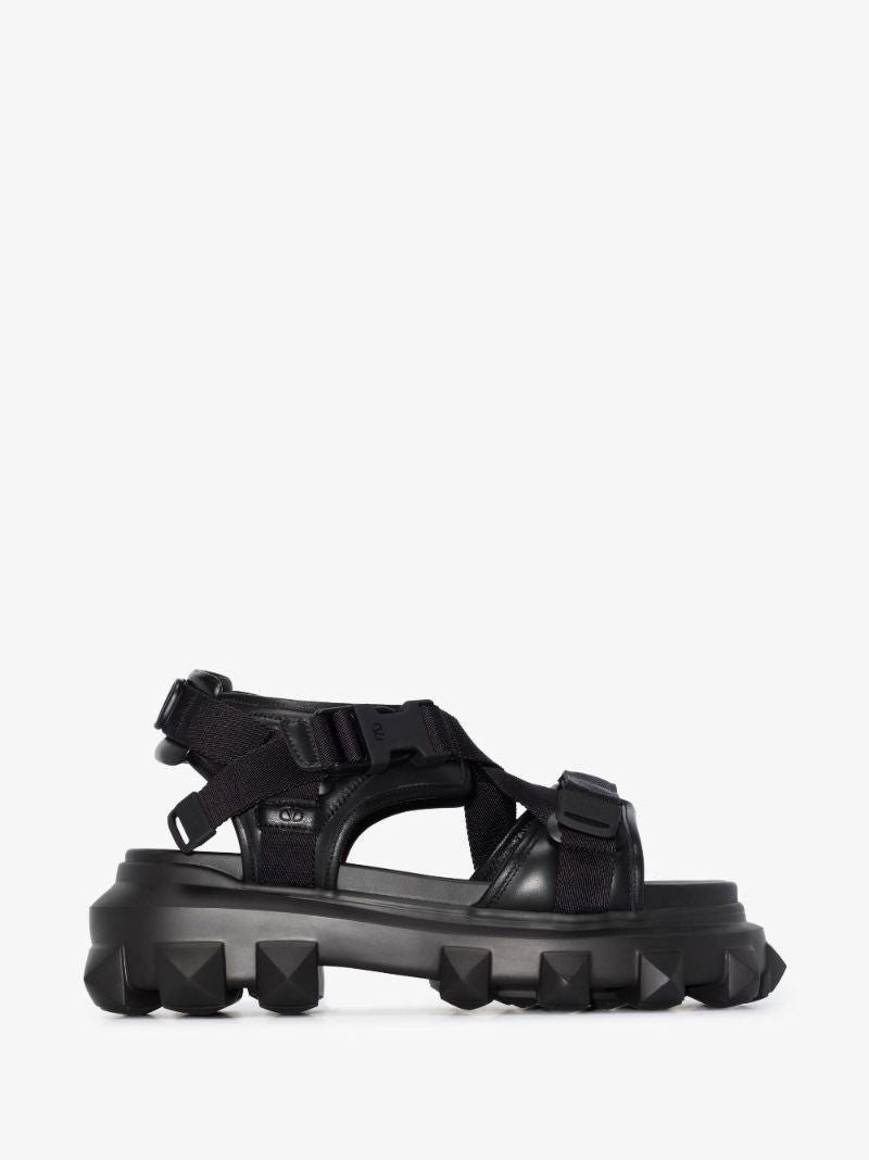 Black TrackstudÃ_x0082_Â leather Sandals