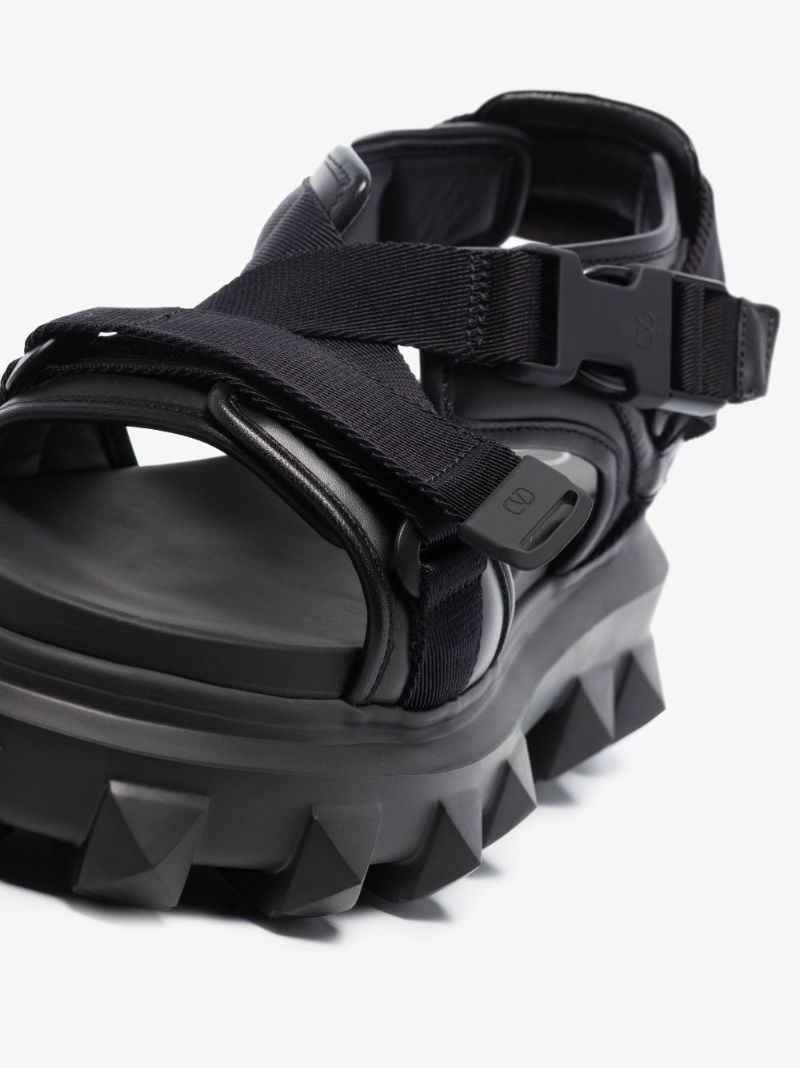 Black TrackstudÃ_x0082_Â leather Sandals