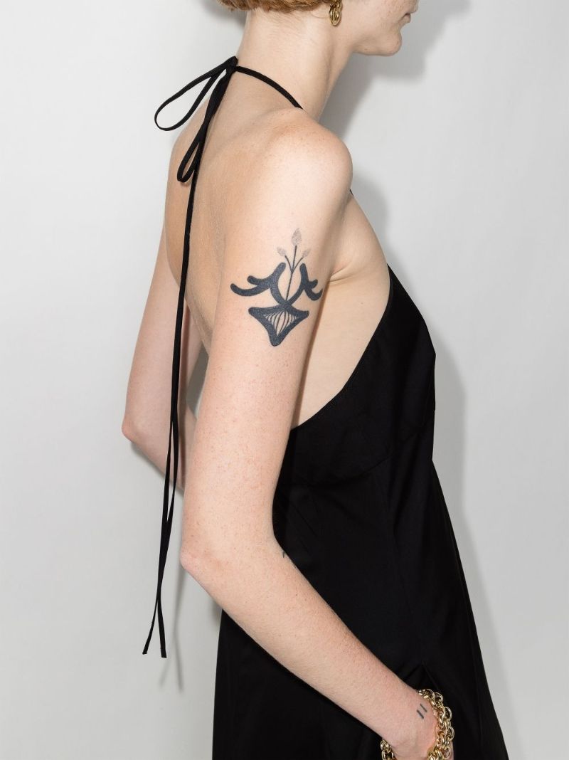 V-neck Flared Midi Dress